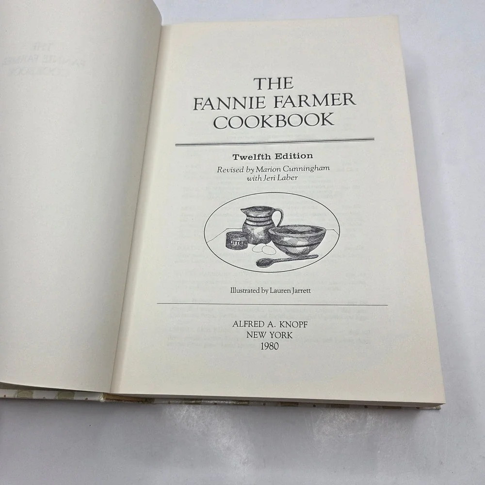 Fannie Farmer Cookbook 12th Ed 1980 Hardcover Cream Illustrated Vintage Classic